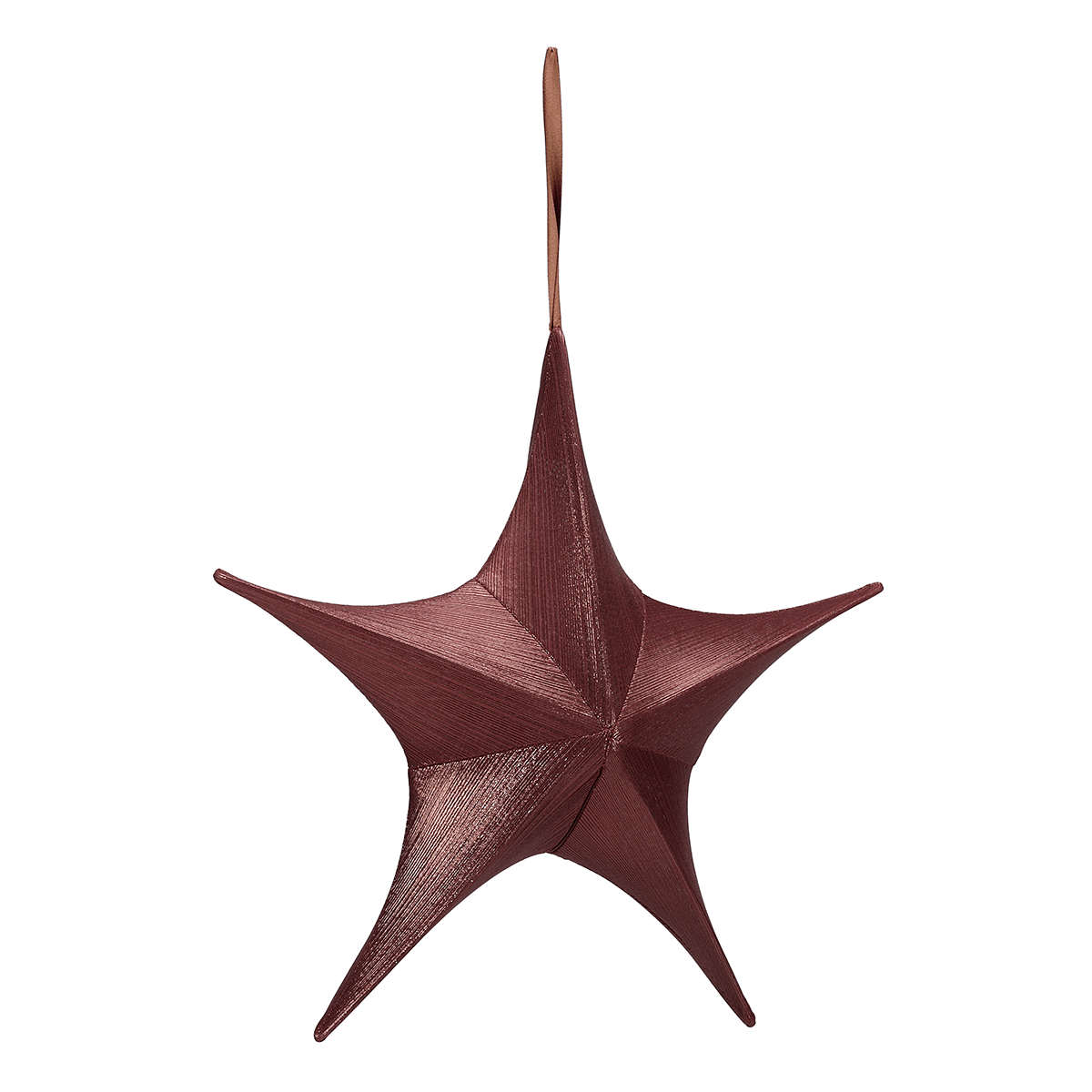 Estrella plegable de tela decorativa en rojo burdeos con cremallera - 2 Estrella plegable de tela decorativa en rojo burdeos con cremallera - 2