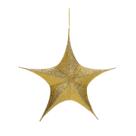 Estrella plegable decorativa dorada con cremallera  - 0