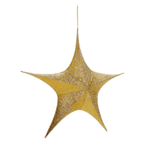 Estrella plegable decorativa dorada con cremallera  - 1