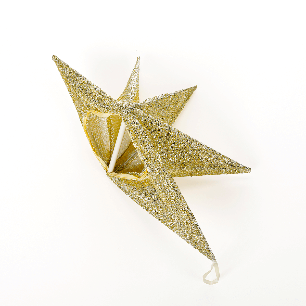 Deco estrella plegable purpurina plata con cremallera - 6