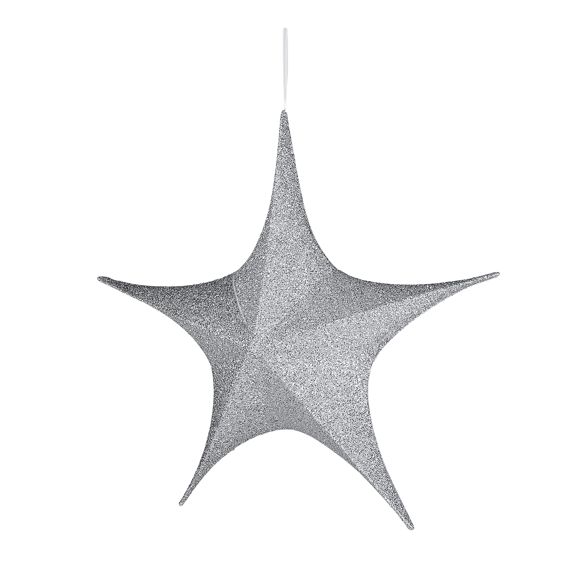 Deco estrella plegable purpurina plata con cremallera - 1