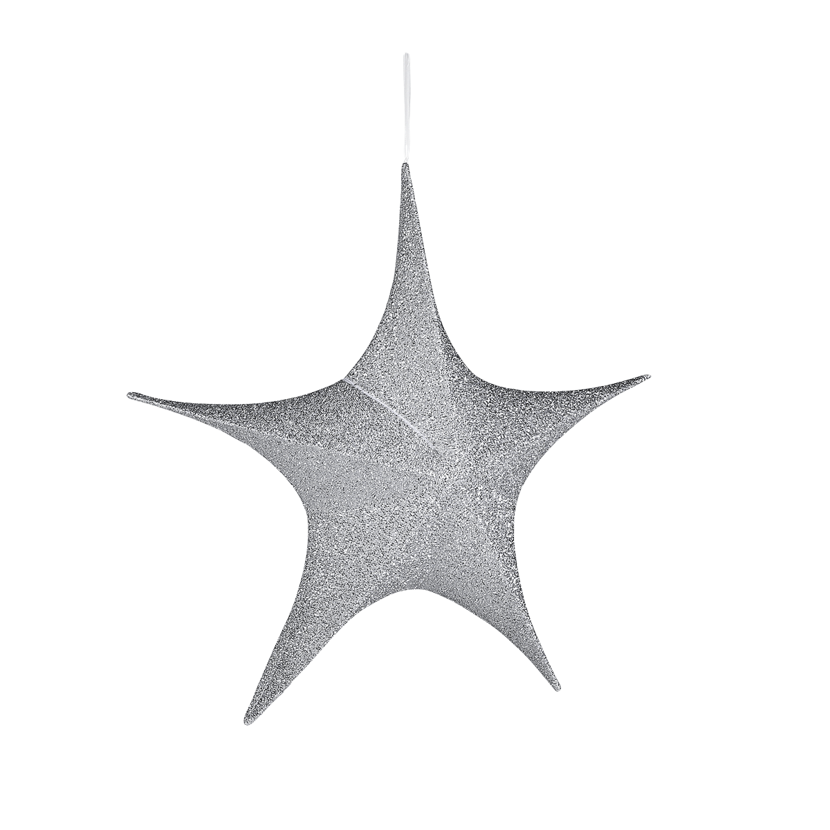 Deco estrella plegable purpurina plata con cremallera - 2