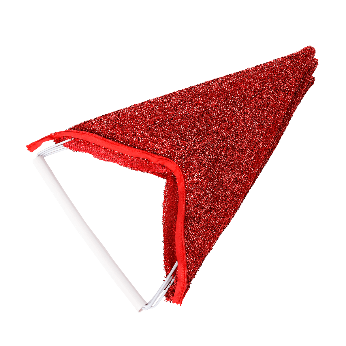 Estrella plegable de tela con purpurina en rojo y cremallera - 3