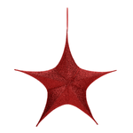 Decorative fabric folding star glitter red with zipper - 7