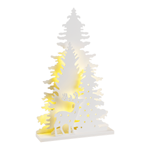 LED Wooden Display Stag with Fir Trees - 0