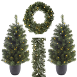 LED christmas decoration complete set for doors - 0