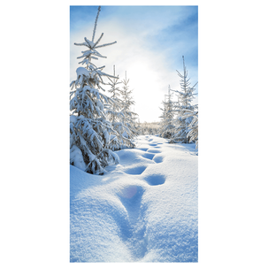 Banderola de tela ignífuga "Bosque nevado" de tela de bandera 100 x 200 cm
