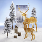 Schwer entflammbarer Stoffbanner "Verschneiter Tannenwald" aus Fahnenstoff 100 x 200 cm - 1