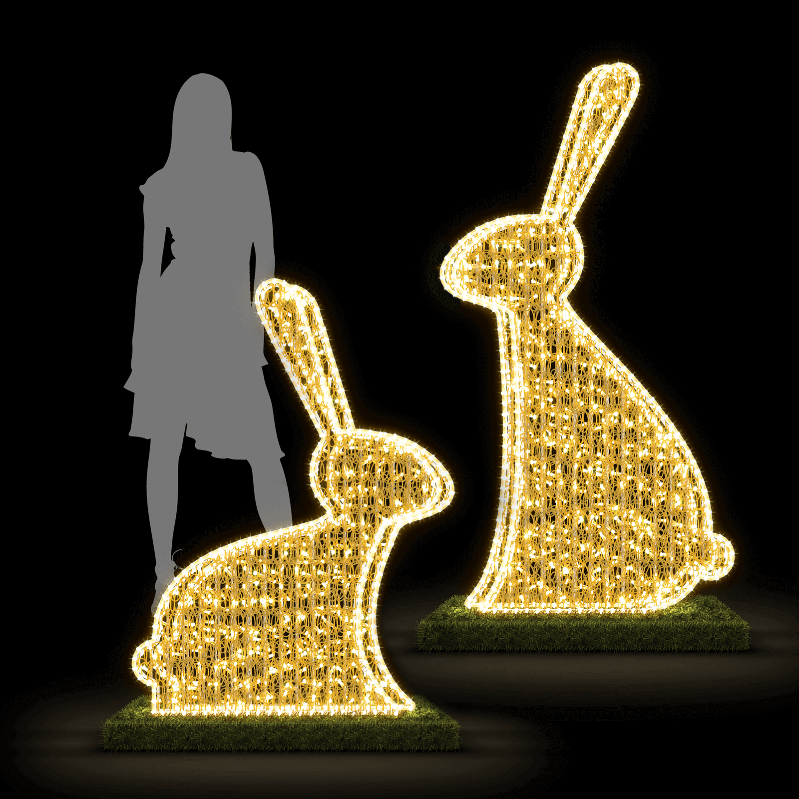 XXL LED conejito caliente sentado en 2 tamaños - 1 XXL LED conejito caliente sentado en 2 tamaños - 1