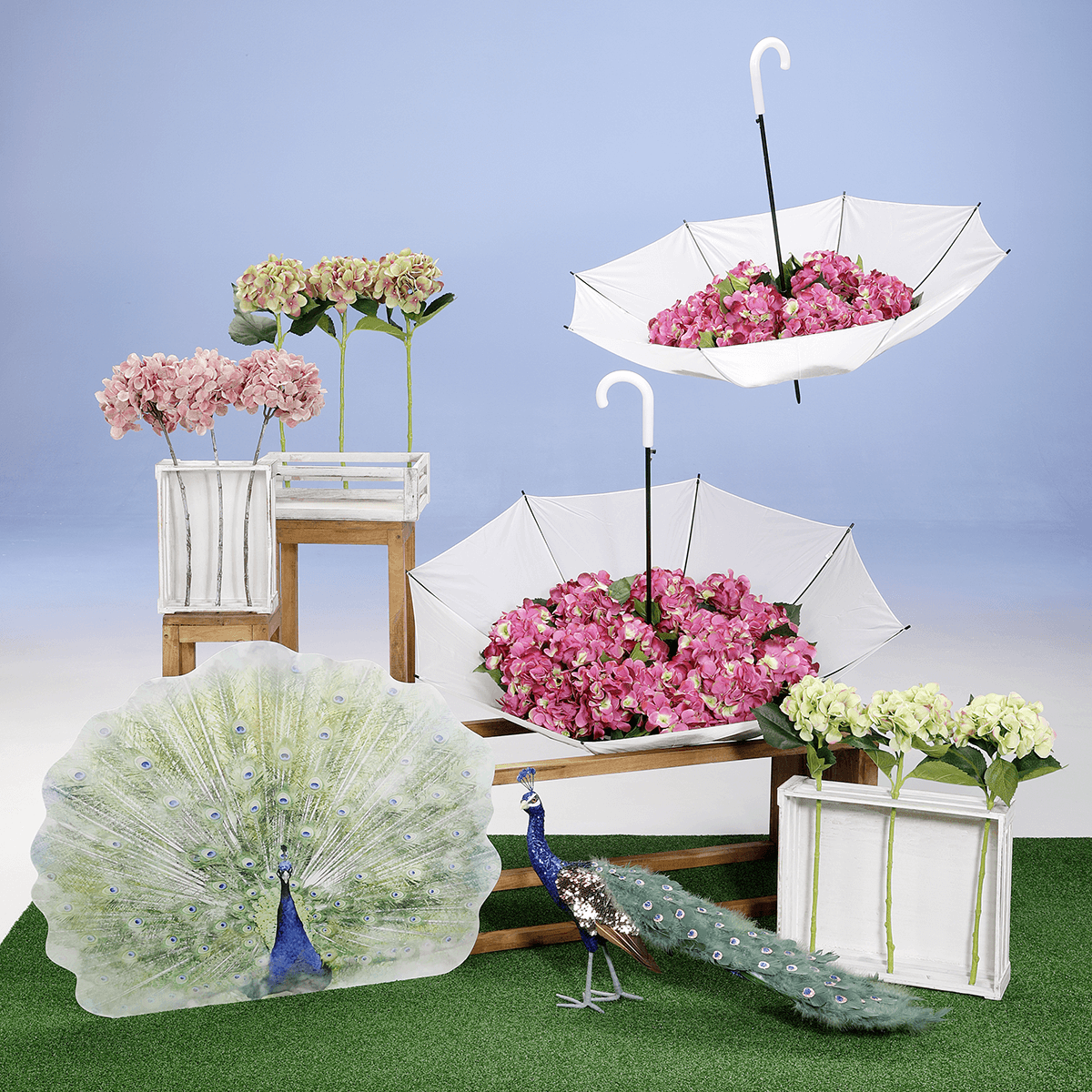 Deko Pfau mit Pailletten - 4 Deko Pfau mit Pailletten - 4