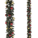 Christmas Garland with Red and Gold Christmas Baubles - 0