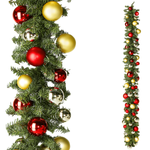 Christmas Garland with Red and Gold Christmas Baubles - 0