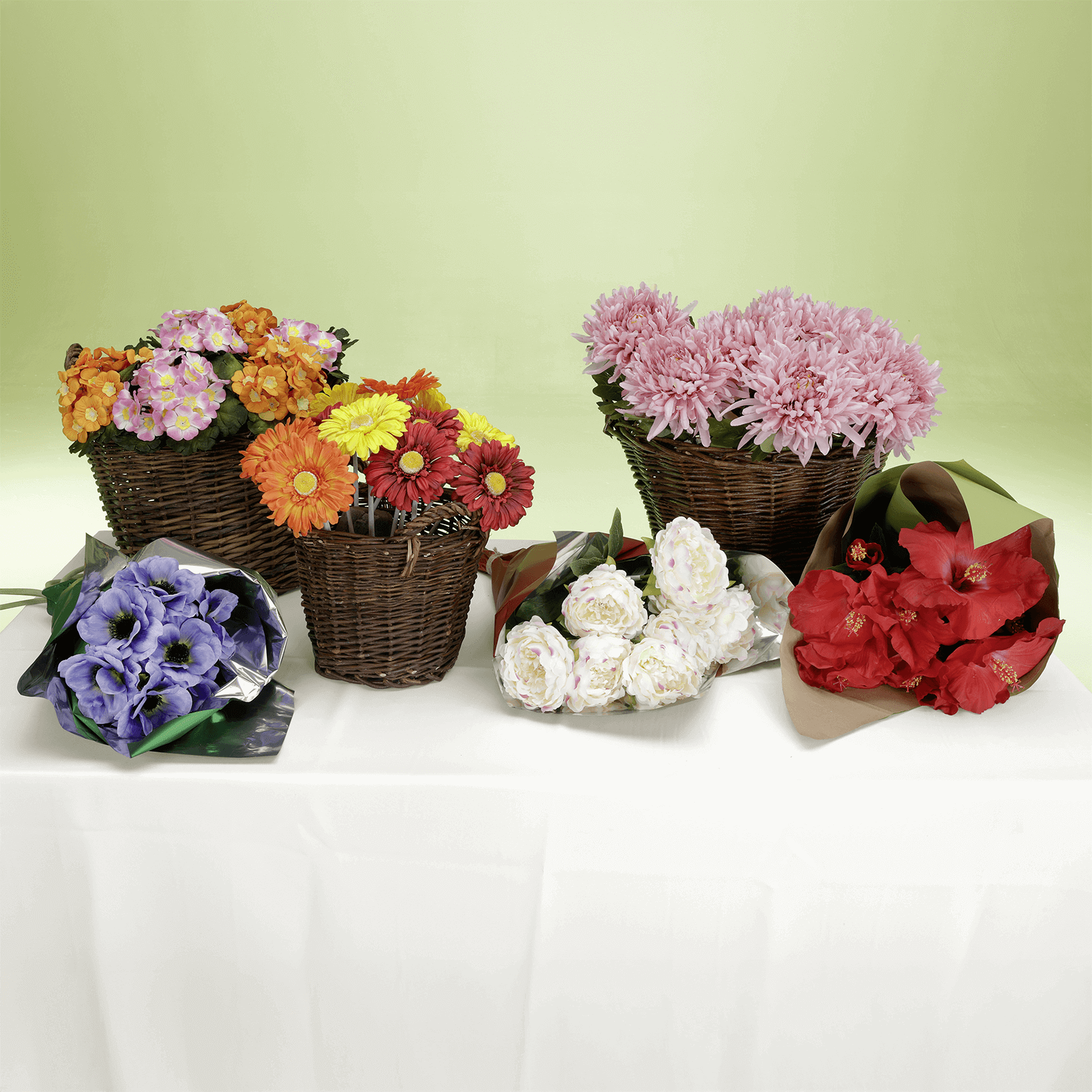 Flor de tallo de dalia artificial, 80 cm - 3