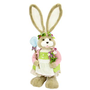 XXL Plüsch Osterhase mit Blumen 92 cm