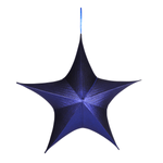 Deko Stoff-Faltstern, blau metallic, mit Reißverschluss  - 0