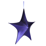 Deko Stoff-Faltstern, blau metallic, mit Reißverschluss  - 1