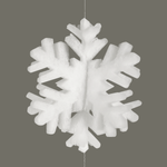 3D Snowflake garland made of felt white 180 cm - 3