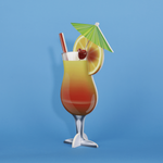 Présentoir à cocktails tropicaux 50 cm - 1