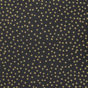 Recyceltes Kraftpapier schwarz mit goldenen Punkten, 50 cm, 50 m