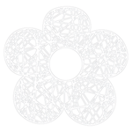 Blume 2D aus Fasergeflecht 75 cm - 0