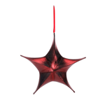 Estrella plegable de tela decorativa, rojo metalizado, con cremallera - 0