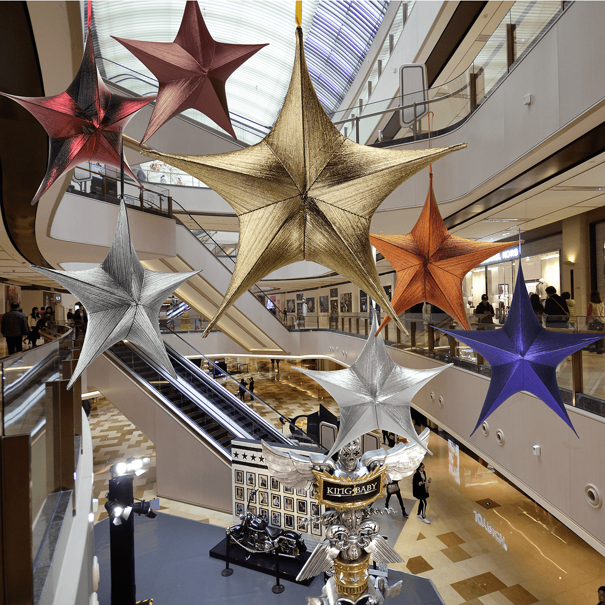 Decorative fabric folding star, metallic copper, with zip - 5 Decorative fabric folding star, metallic copper, with zip - 5