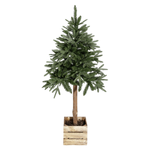 Artificial fir tree in a wooden cube - 1