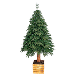 Sapin artificiel dans un cube en bois - 0