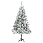 Flocked artificial pine tree - 0