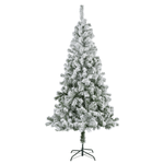 Flocked artificial pine tree - 0