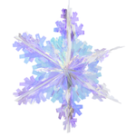 Folding snowflake made of iridescent plastic 40 cm Ø - 0