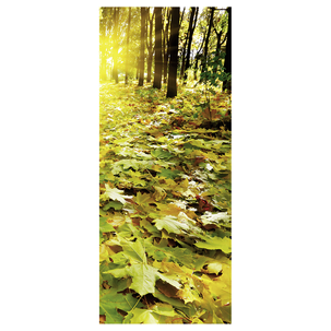Schwer entflammbarer Stoffbanner "Herbstlaub Waldboden" 75 x 180 cm
