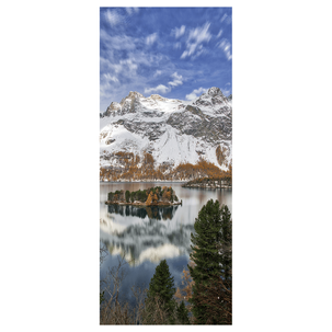 Banderola de tela ignífuga "Vista del lago de invierno" 75 x 180 cm