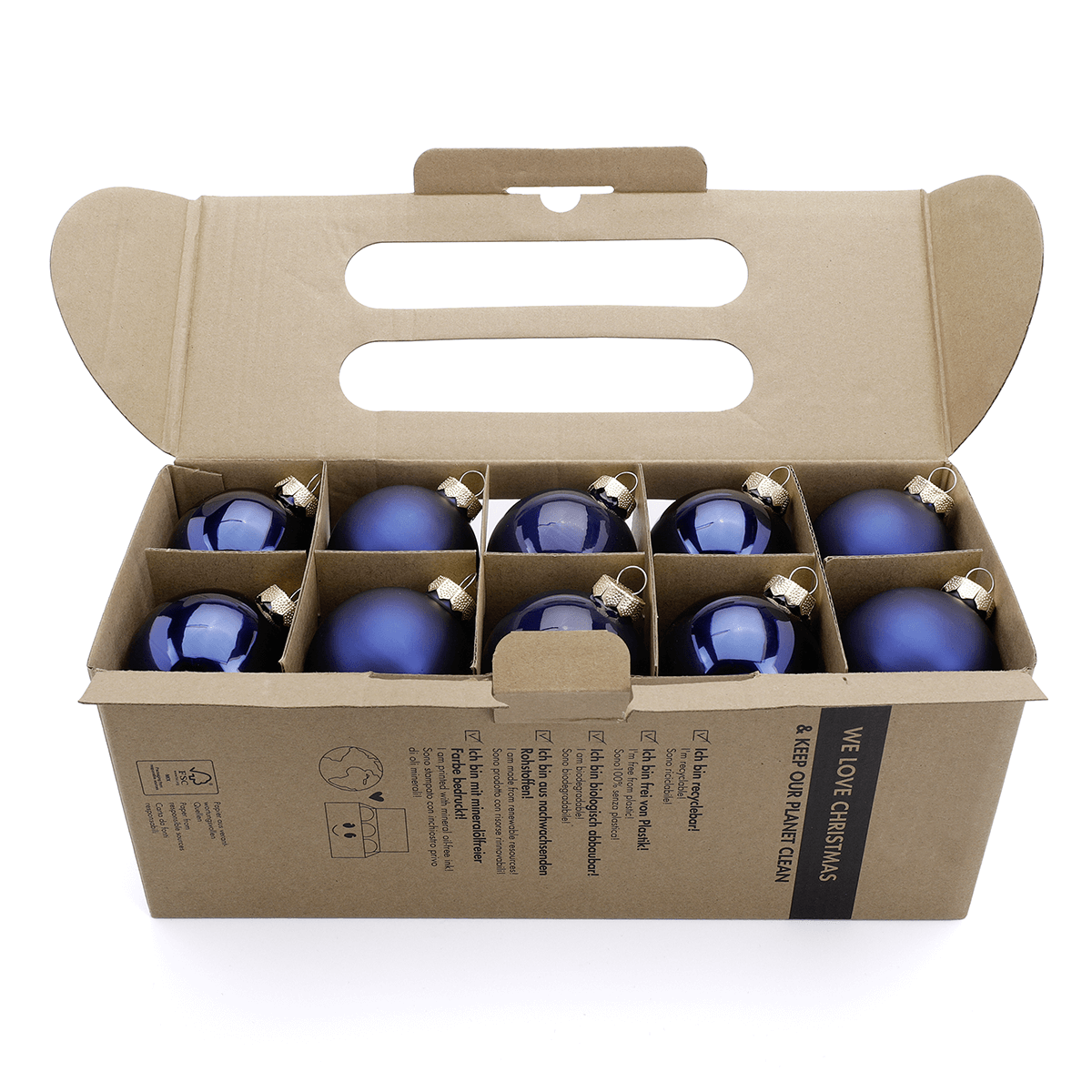 Weihnachtskugel aus Glas mit 3 verschiedenen Oberflächen dunkelblau - 5 Weihnachtskugel aus Glas mit 3 verschiedenen Oberflächen dunkelblau - 5