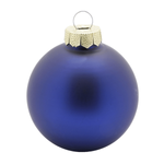 Boule de Noël en verre avec 3 surfaces différentes bleu foncé - 1