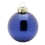 Boule de Noël en verre avec 3 surfaces différentes bleu foncé - 2