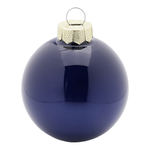 Glass Christmas baubles with 3 different dark blue finishes - 3