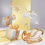 Expositor regalo blanco con lazo dorado - 3