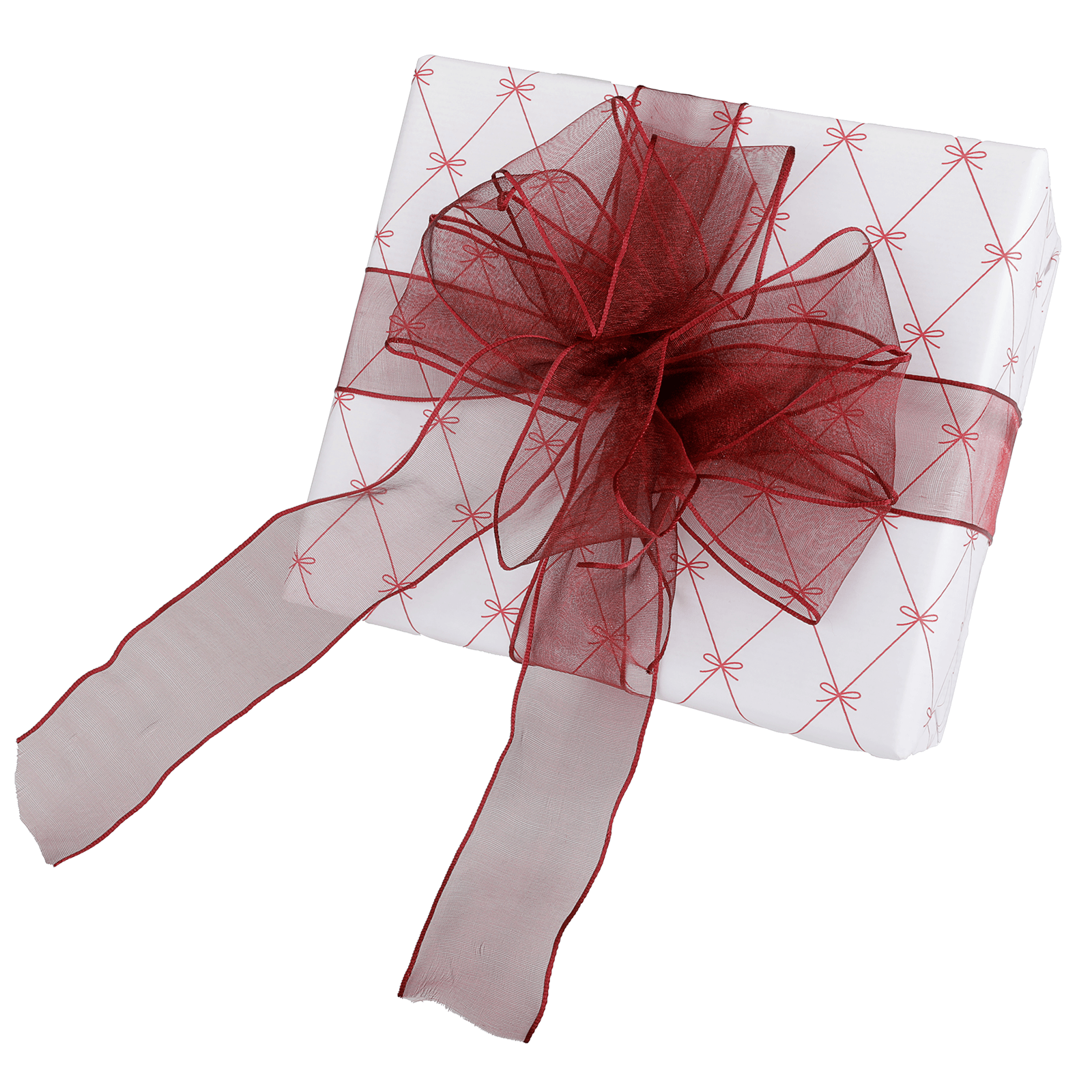 Wrapping paper bows white / red, 70cm wide, 40 m roll - 8 Wrapping paper bows white / red, 70cm wide, 40 m roll - 8