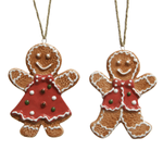 Gingerbread hanger set of 2 pieces 9 cm - 0