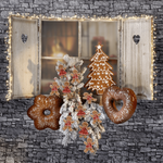 Gingerbread hanger set of 2 pieces 9 cm - 1