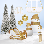 Display stand snowman gold / white - 2