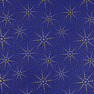 Papier cadeau étoile bleu / or / argent