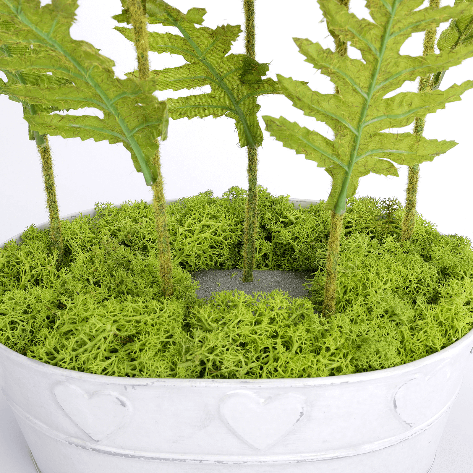 Bañera de zinc con motivo de corazón blanco 32 cm - 3