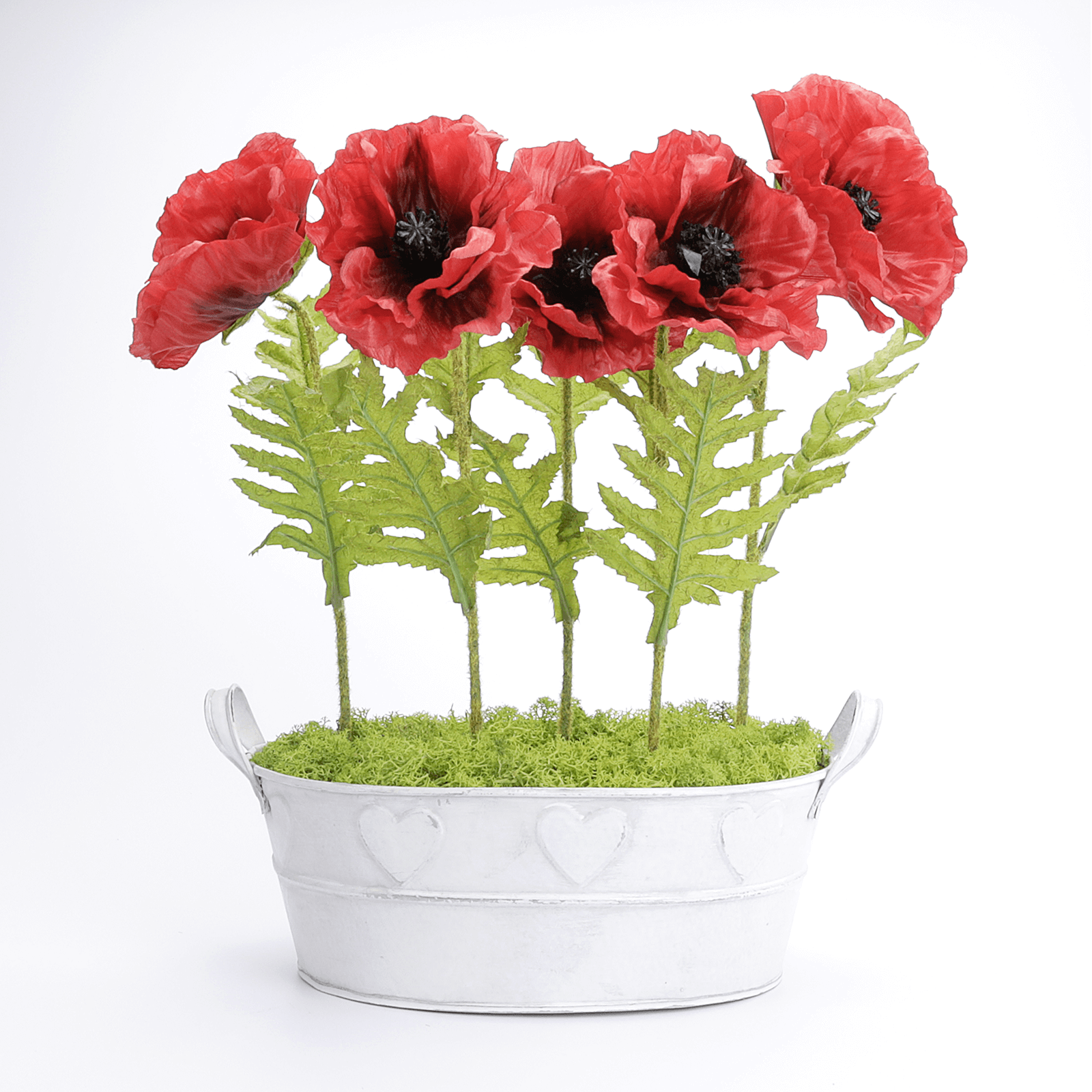 Bañera de zinc con motivo de corazón blanco 32 cm - 4