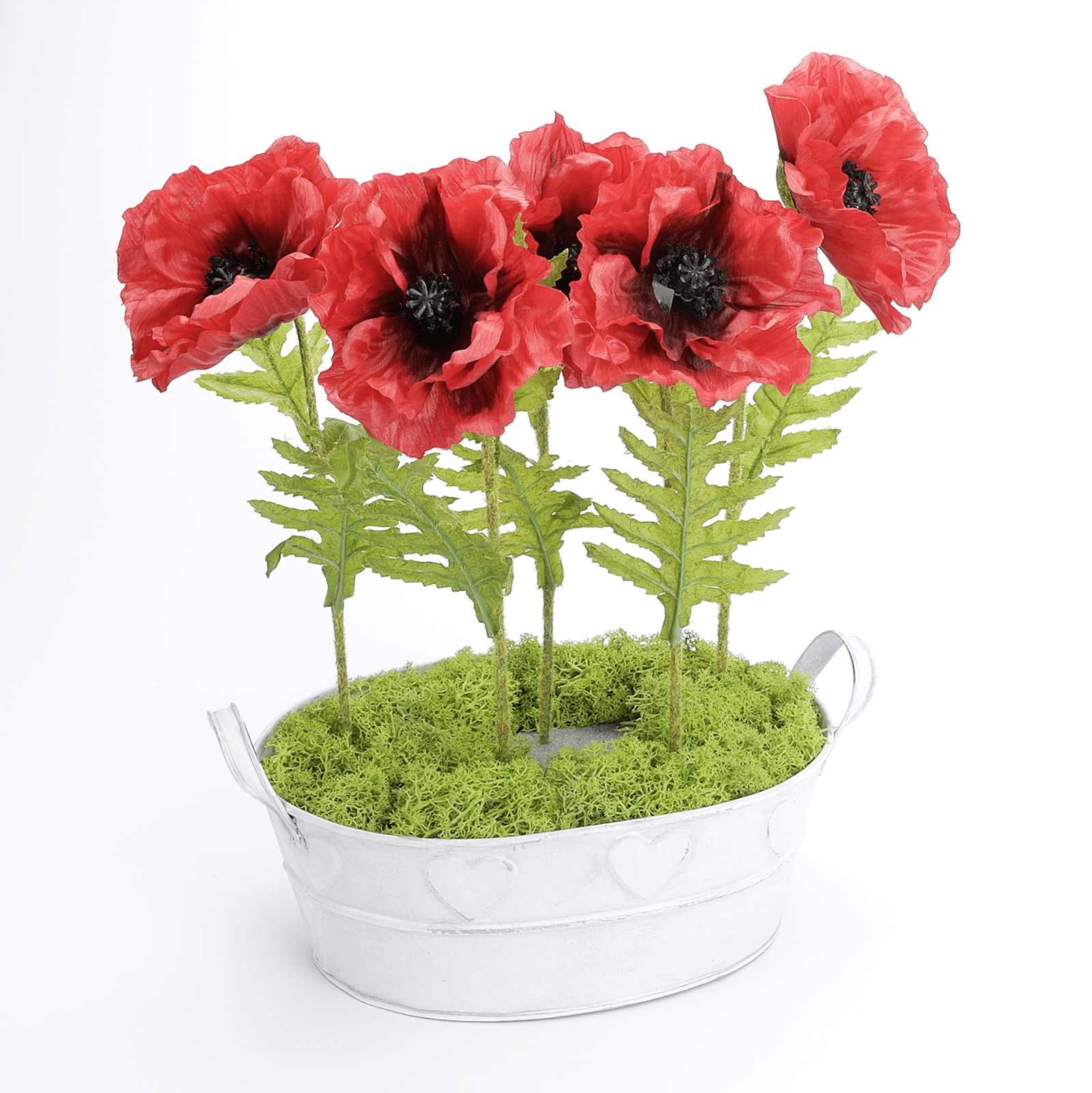 Bañera de zinc con motivo de corazón blanco 32 cm - 5