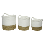 Basket set 3 pcs. white - brown, 33 x 31 cm - 1