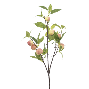 Artificial peach branch with fruit 85 cm