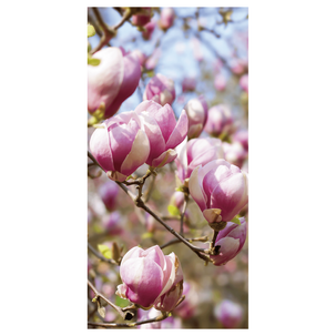 Schwer entflammbarer Stoffbanner Magnolien 100 x 200 cm