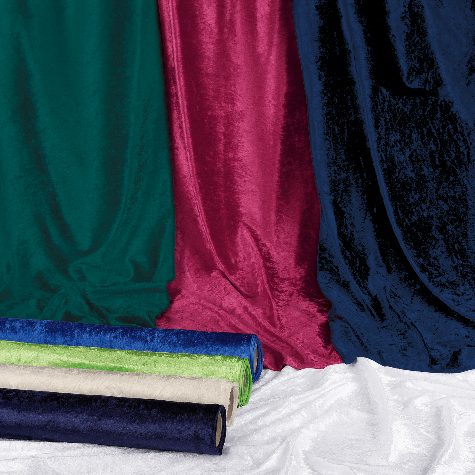 Pannesamt 150 cm breit, royalblau - 3